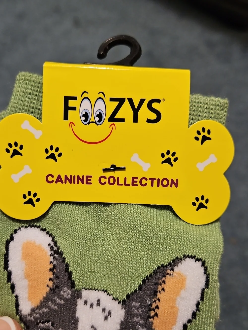 Fuzzy's Green French Bulldog Dog Socks